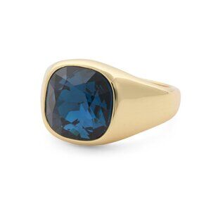 Gorjana Montana Nova Cocktail Ring in 18K Gold Plate/Montana Blue Crystal size 7